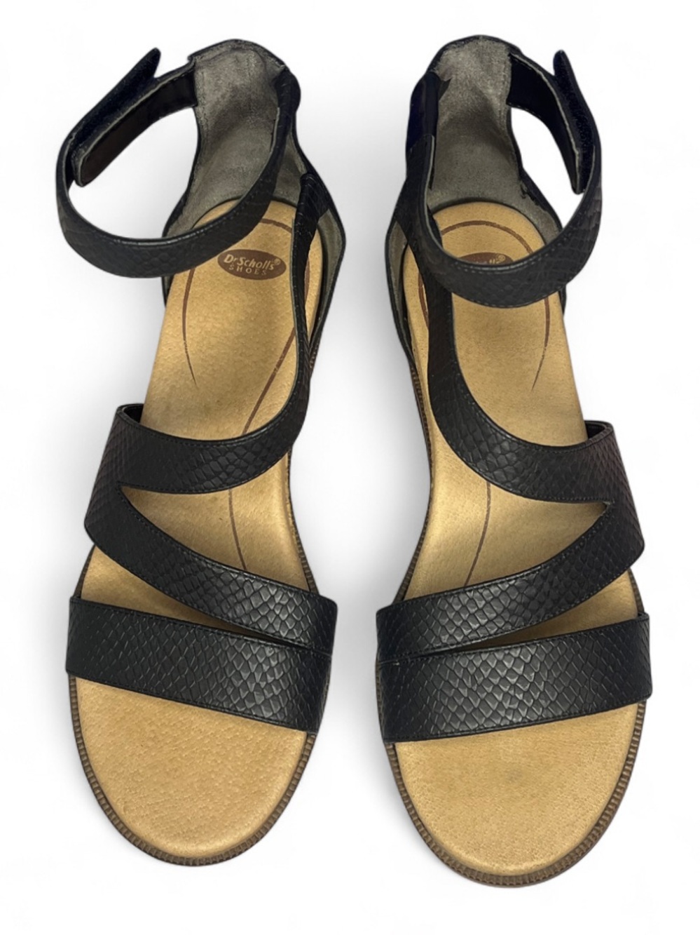 Dr. Scholl's women's Freedom Cushioned Insole Black Wedge Sandals Size 7